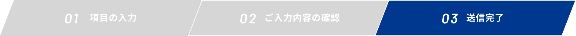 項目の入力 ご入力内容の確認 送信完了